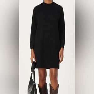 Jacqueline DeYong Sz Small Black Crew Neck Midi Sweater Dress